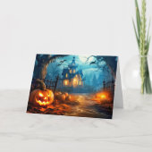 Happy Halloween Spooky Spuk Manor Karte (Vorderseite)