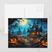 Happy Halloween | Spooky Spuk Manor Postkarte (Vorne/Hinten)