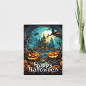 Happy Halloween | Spooky Spuk Mansion Karte (Vorderseite)