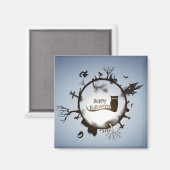 Happy Halloween Spooky Themed Magnet (Vorderseite/Rückseite)