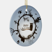 Happy Halloween Spooky Themed Ornament Round (Rechts)
