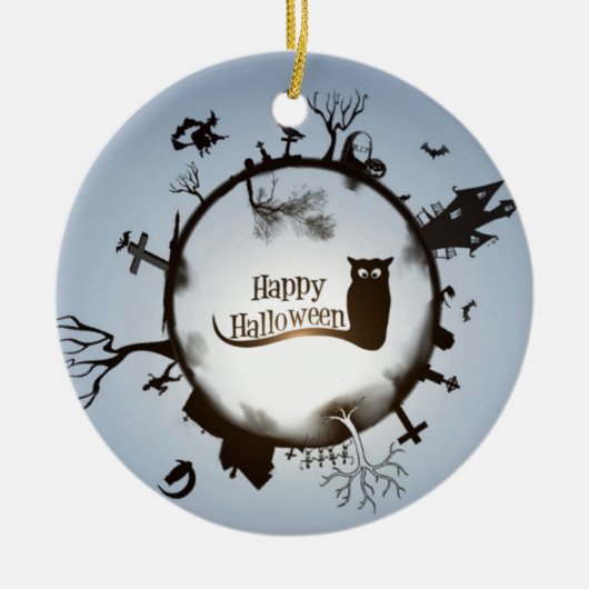 Happy Halloween Spooky Themed Ornament Round (Vorne)