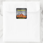 Happy Halloween Spooky Time Quadratischer Aufkleber (Tasche)