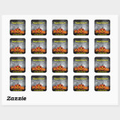 Happy Halloween Spooky Time Quadratischer Aufkleber (Blatt)