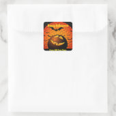 Happy Halloween Spooky Time Quadratischer Aufkleber (Tasche)