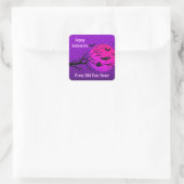 Happy Halloween Spooky Time Quadratischer Aufkleber (Tasche)