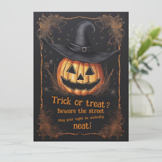 Happy Halloween Spooky Trick oder Gruß behandeln Karte (Stehend Vorderseite)