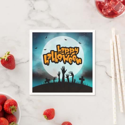 Happy Halloween Spooky Zombie Party Serviette (Beispiel)