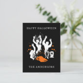 Happy Halloween Spooky Zombies Spider Personalisie Postkarte (Stehend Vorderseite)