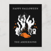 Happy Halloween Spooky Zombies Spider Personalisie Postkarte (Vorderseite)