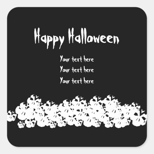 Happy Halloween Spott-Pflücken-Custom-Text Quadratischer Aufkleber (Vorderseite)