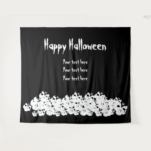 Happy Halloween Spott-Pflücken-Custom-Text Wandteppich (Vorderseite (Horizontal))