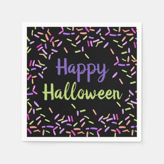 Happy Halloween Sprinkles Custom Paper Serviette (Vorderseite)