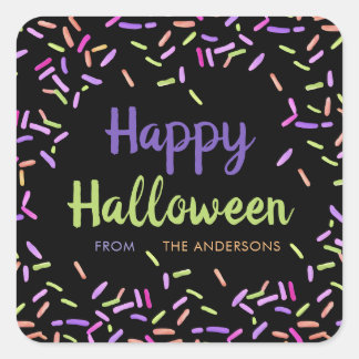 Happy Halloween Sprinkles Custom Quadratischer Aufkleber