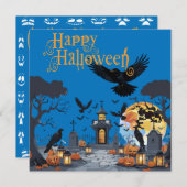 Happy Halloween Spuk Cemetar mit Spooky Tomb Einladung (Vorne/Hinten)