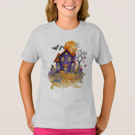 Happy Halloween Spuk Gnome House Szene T-Shirt