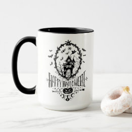 Happy Halloween Spuk Haus Extravagant dekorativ Tasse