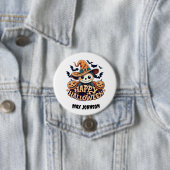 Happy Halloween - Spuk Haus Orange Black Button (Beispiel)