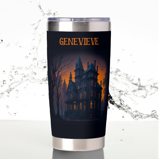 Happy Halloween Spuk Herrenhaus Thermobecher