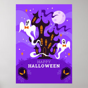 Happy Halloween Spuk House and Ghost Poster