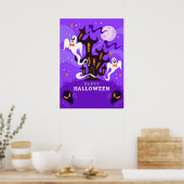Happy Halloween Spuk House and Ghost Poster (Küche)