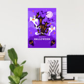 Happy Halloween Spuk House and Ghost Poster (Heimbüro)