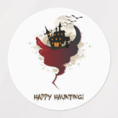 Happy Halloween Spuk House Black Cat Etiketten (Design 1)