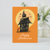 Happy Halloween Spuk House Black Orange (Stehend Vorderseite)