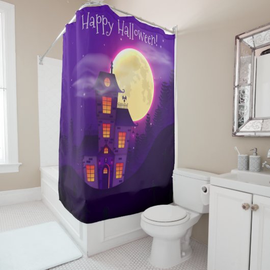 Happy Halloween Spuk House Duschvorhang (Beispiel)