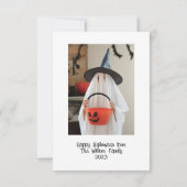 Happy Halloween Spuk House Foto Dankeskarte (Rückseite)