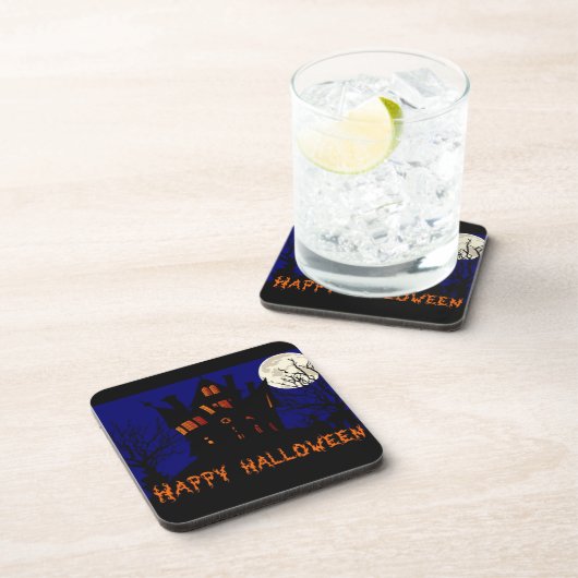 Happy Halloween Spuk House Getränkeuntersetzer (Rechte Seite)