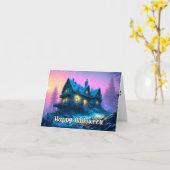 Happy Halloween Spuk House Karte (Gelbe Blume)