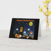 Happy Halloween Spuk House Karte (Gelbe Blume)