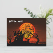 Happy Halloween Spuk House Karte (Stehend Vorderseite)