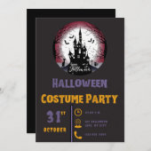 Happy Halloween Spuk House Moon Black Halloween Einladung (Vorne/Hinten)