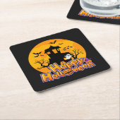 Happy Halloween Spuk House Moon Rechteckiger Pappuntersetzer (angewinkelt)