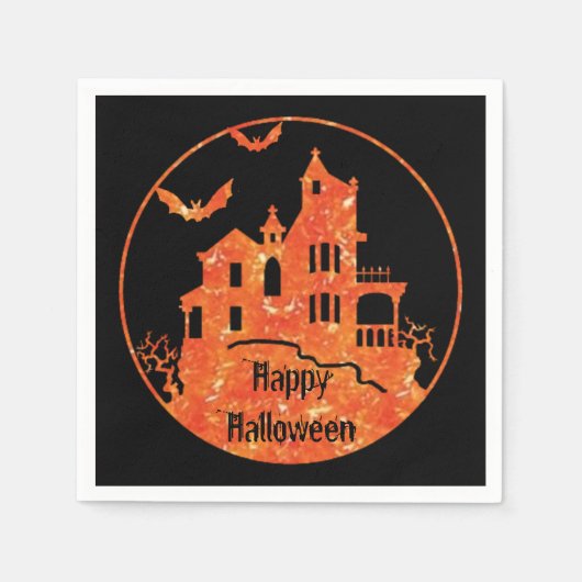 Happy Halloween Spuk House Napkins Serviette (Vorderseite)
