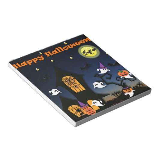 Happy Halloween Spuk House Notizblock (angewinkelt)