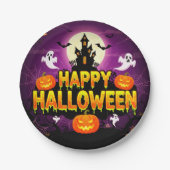 Happy Halloween Spuk House PartyPaper Plate Pappteller (Vorderseite)