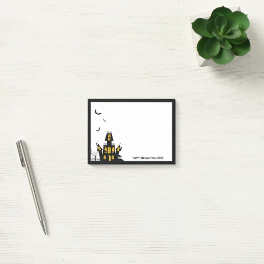 Happy Halloween Spuk House Personalisiert Post-it Klebezettel (Büro)