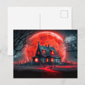 Happy Halloween Spuk House Postkarte (Vorne/Hinten)