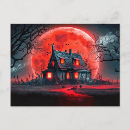 Happy Halloween Spuk House Postkarte (Vorderseite)