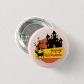 Happy Halloween Spuk House | Schaltfläche Button (Vorne & Hinten)