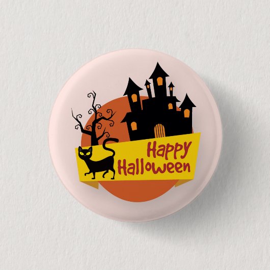 Happy Halloween Spuk House | Schaltfläche Button (Vorderseite)