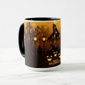 Happy Halloween Spuk House Tasse (Vorderseite Links)