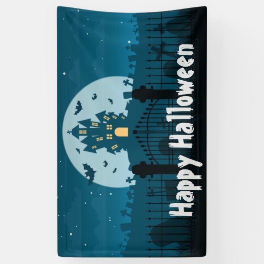 Happy Halloween Spuk House und Grave Yard Banner (Vertikal)