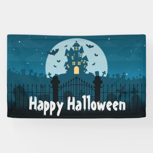 Happy Halloween Spuk House und Grave Yard Banner (Horizontal)
