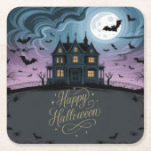 Happy Halloween Spuk House Untersetzer (Vorderseite)