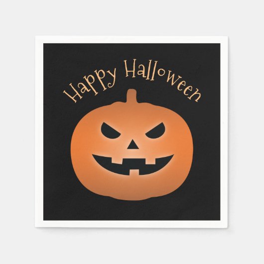 Happy Halloween Spuk Kürbislaterne Pumpkin Serviette (Vorderseite)