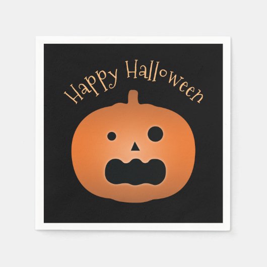 Happy Halloween Spuk Kürbislaterne Pumpkin Serviette (Vorderseite)